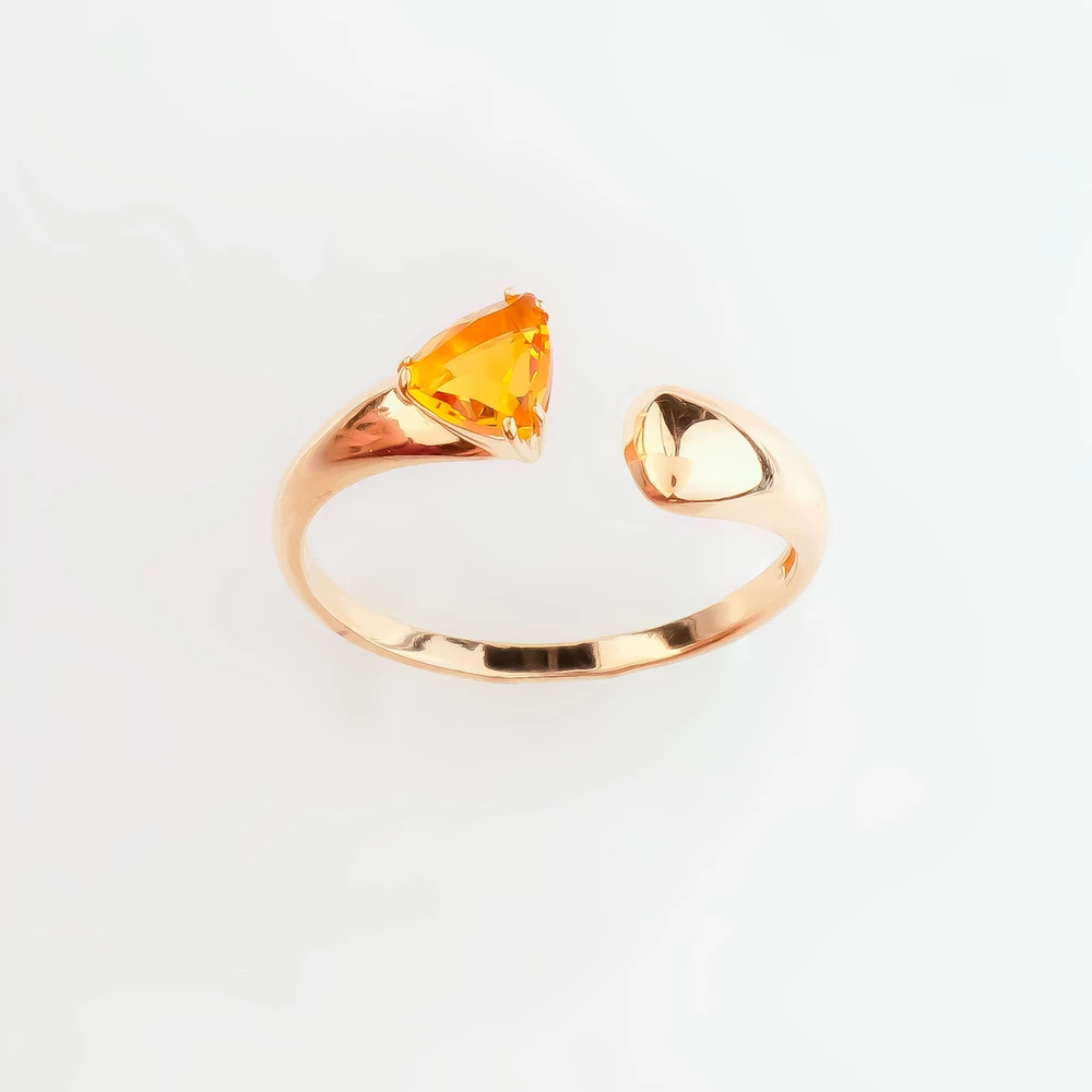 Кольцо с цитрином из красного золота 585 пробы