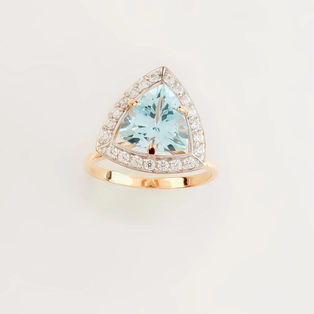 Кольцо с топазом из красного золота 375 пробы