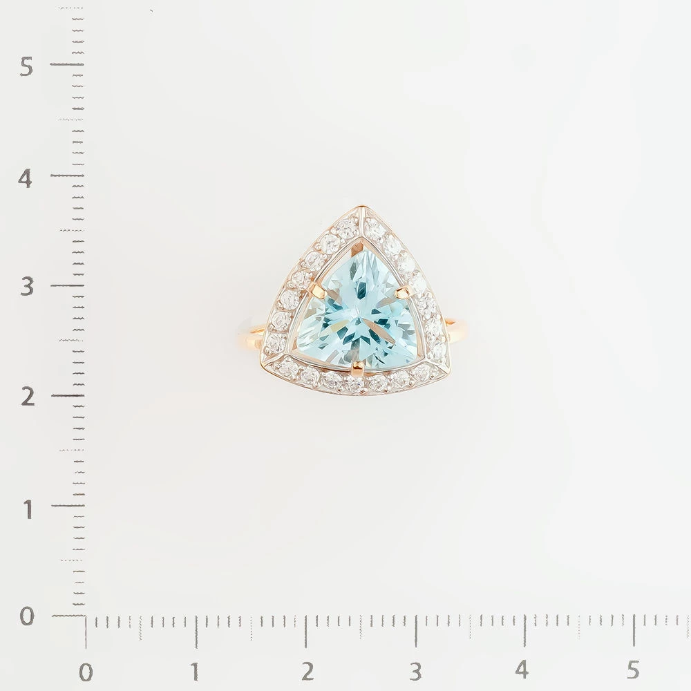 Кольцо с топазом из красного золота 375 пробы