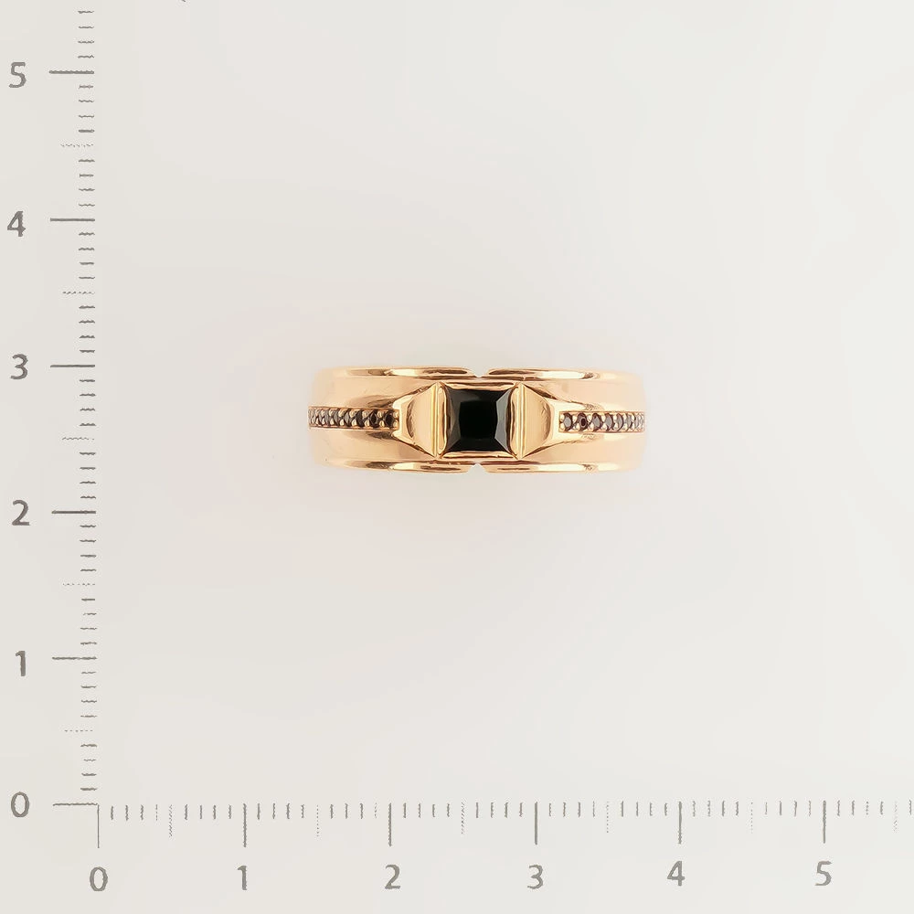 Кольцо с фианитом из красного золота 585 пробы