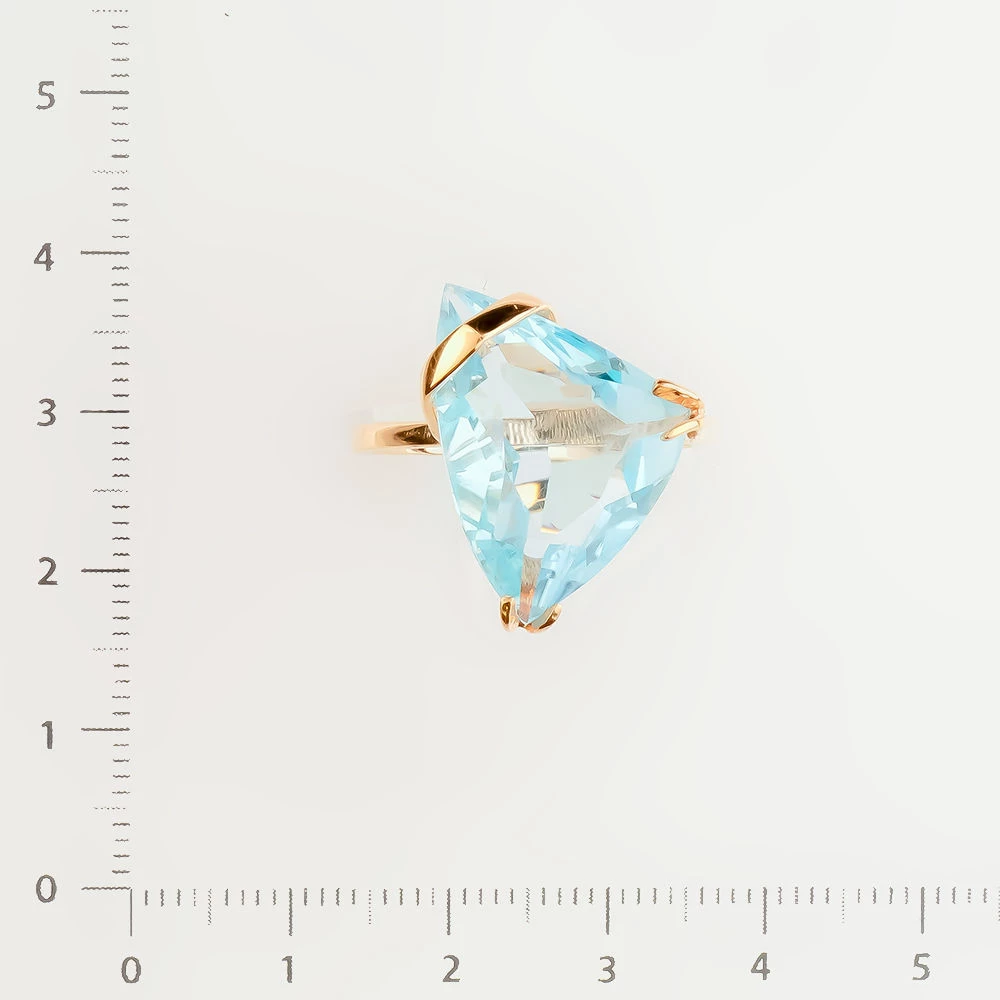 Кольцо с топазом из красного золота 585 пробы