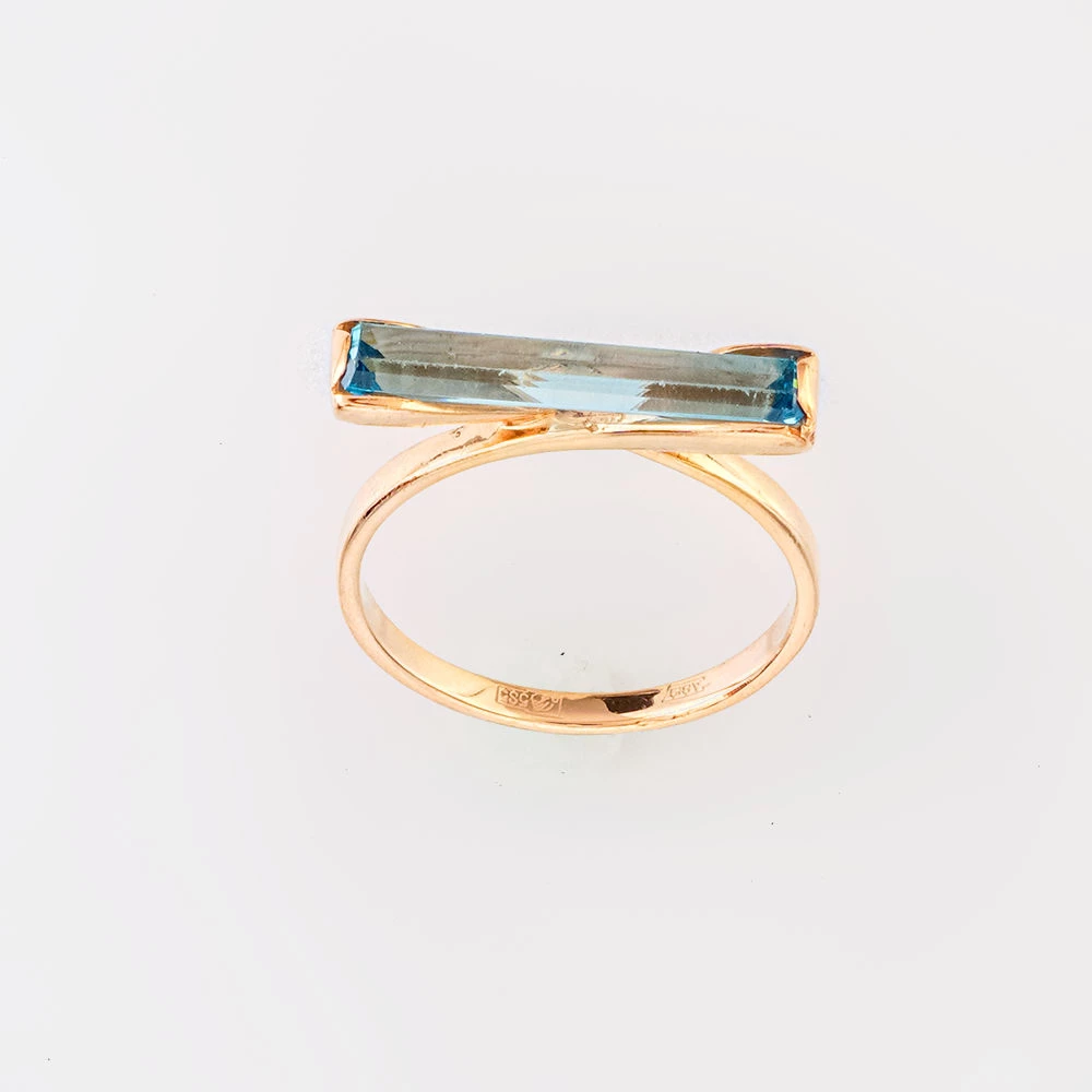 Кольцо с ситаллом из красного золота 585 пробы