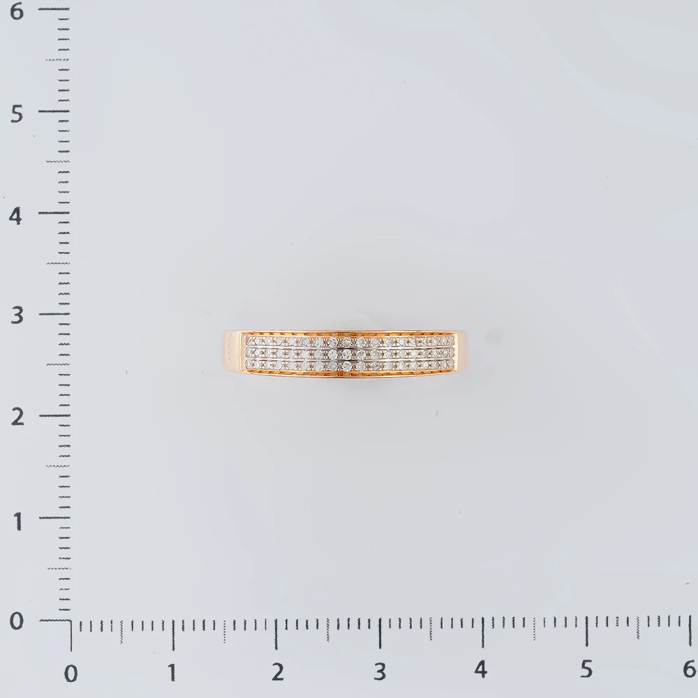 Кольцо с бриллиантом из красного золота 585 пробы