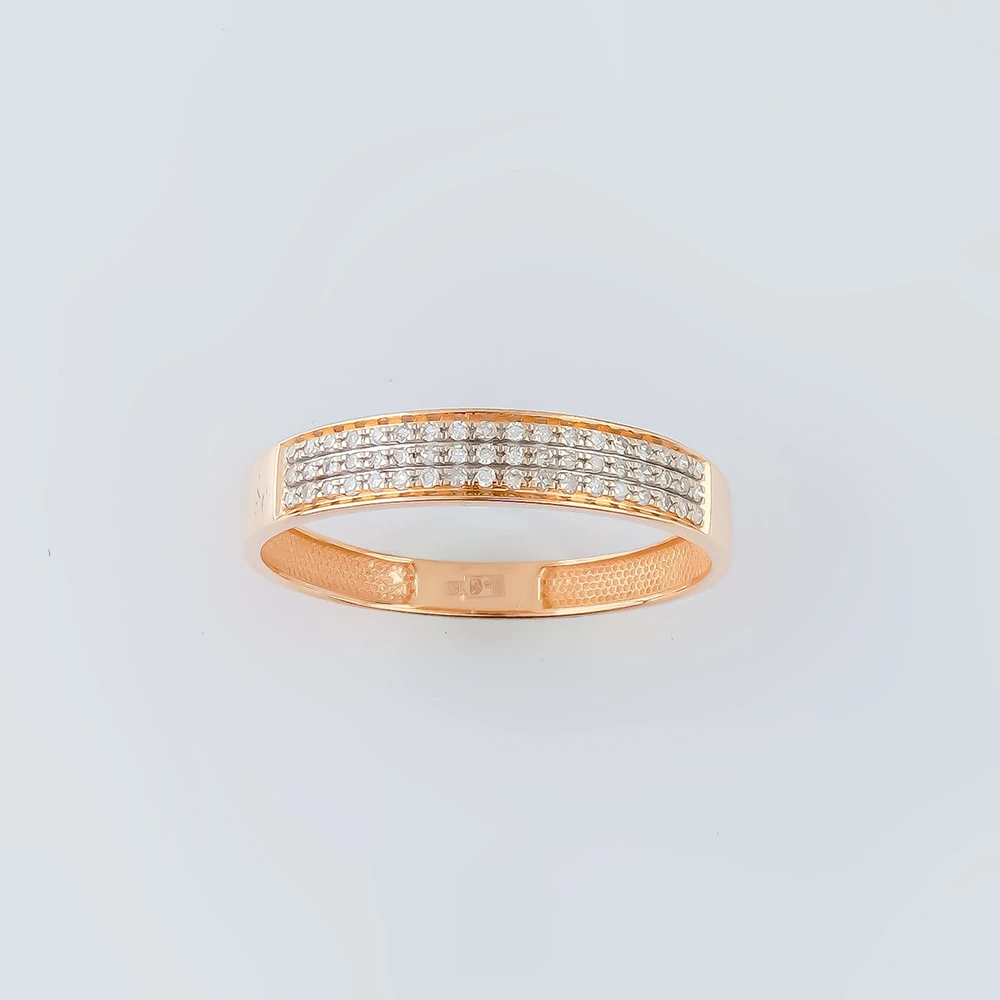 Кольцо с бриллиантом из красного золота 585 пробы