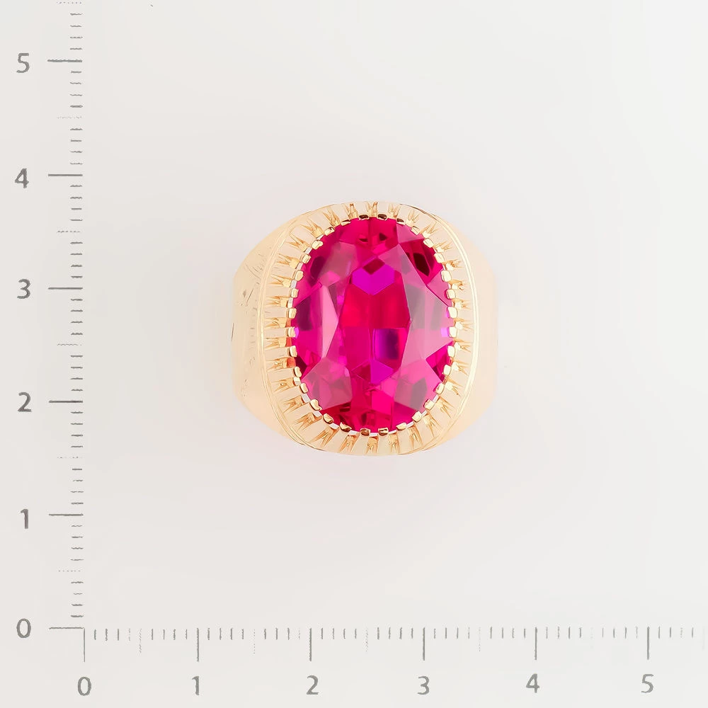 Кольцо с фианитом из красного золота 583 пробы