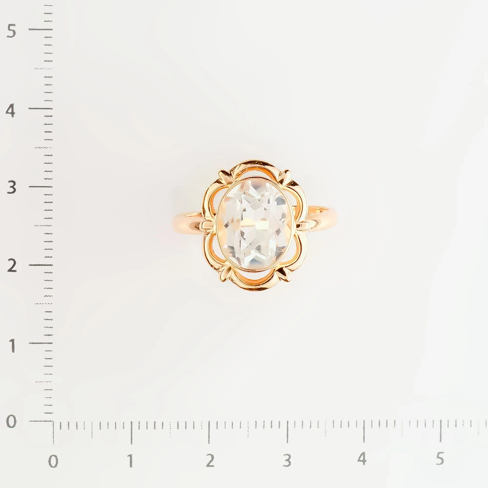 Кольцо с фианитом из красного золота 583 пробы