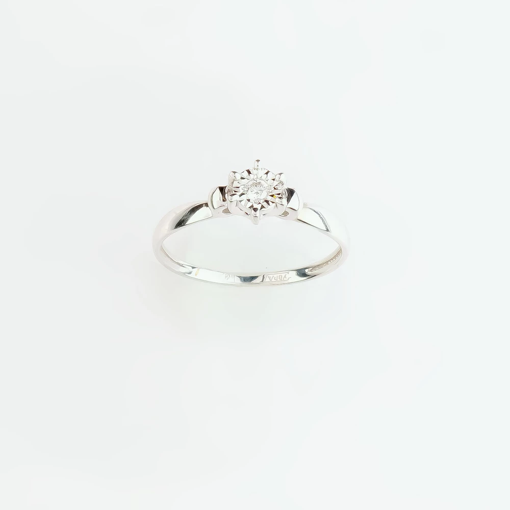 Кольцо с бриллиантом из белого золота 585 пробы