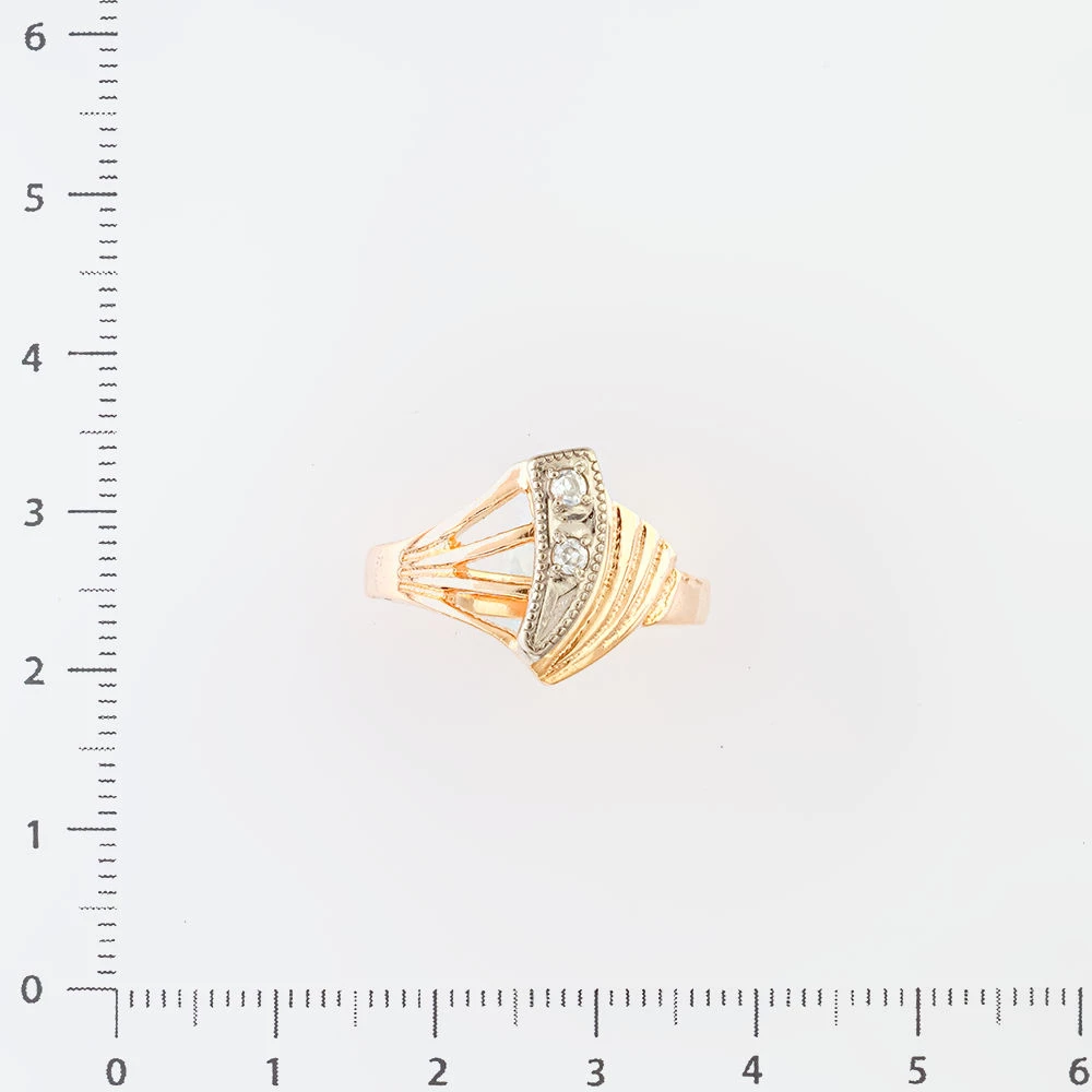 Кольцо с фианитом из красного золота 583 пробы