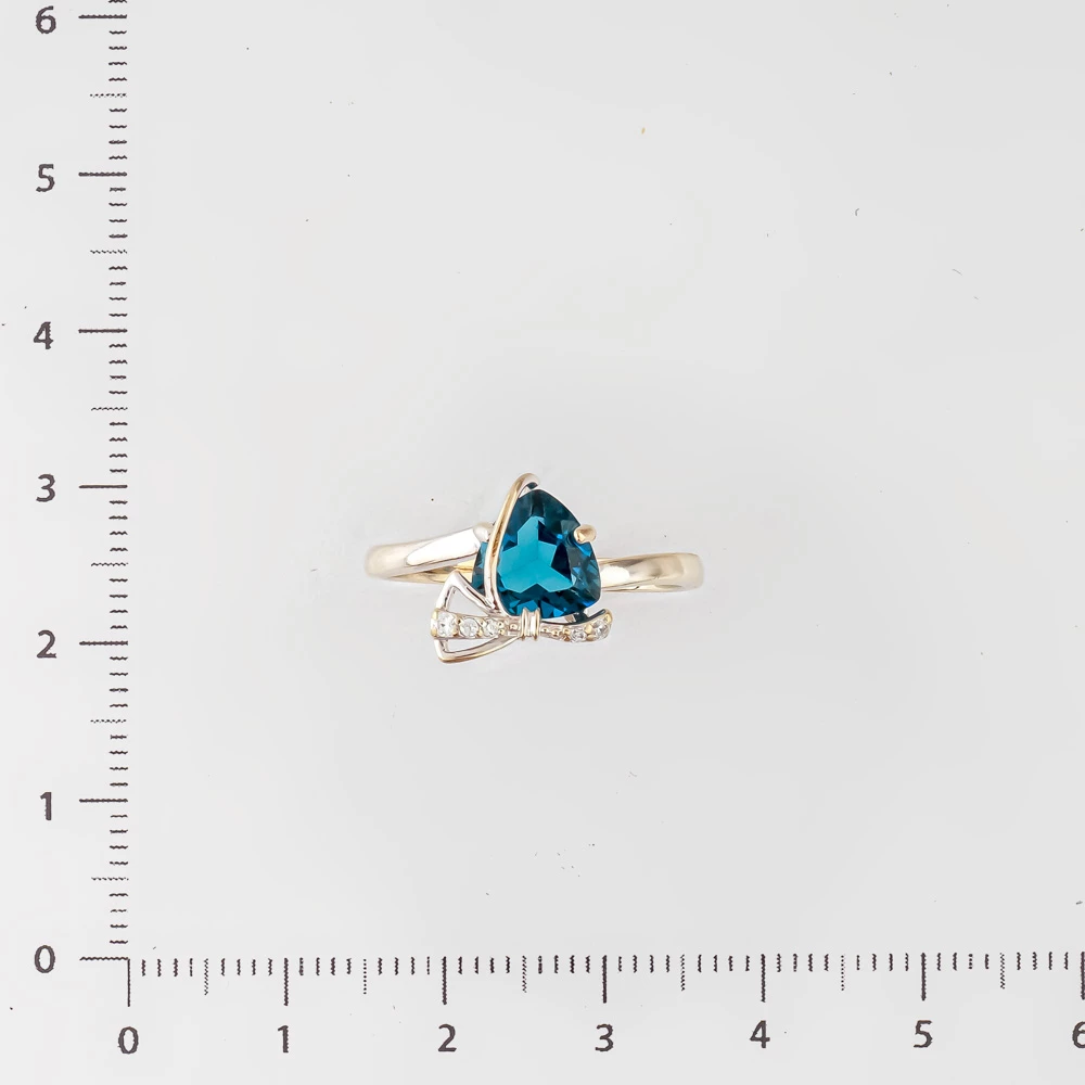 Кольцо с топазом лондон из белого золота 585 пробы