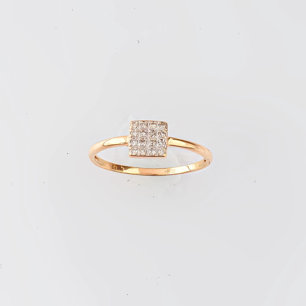 Кольцо с бриллиантом из красного золота 585 пробы