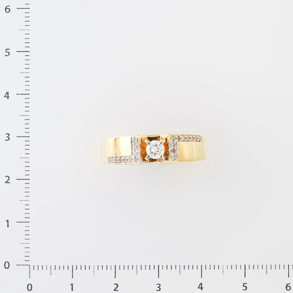 Кольцо с бриллиантом из желтого золота 500 пробы Кольцо с бриллиантом из желтого золота 500 пробы