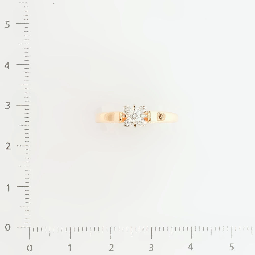 Кольцо с бриллиантом из красного золота 585 пробы