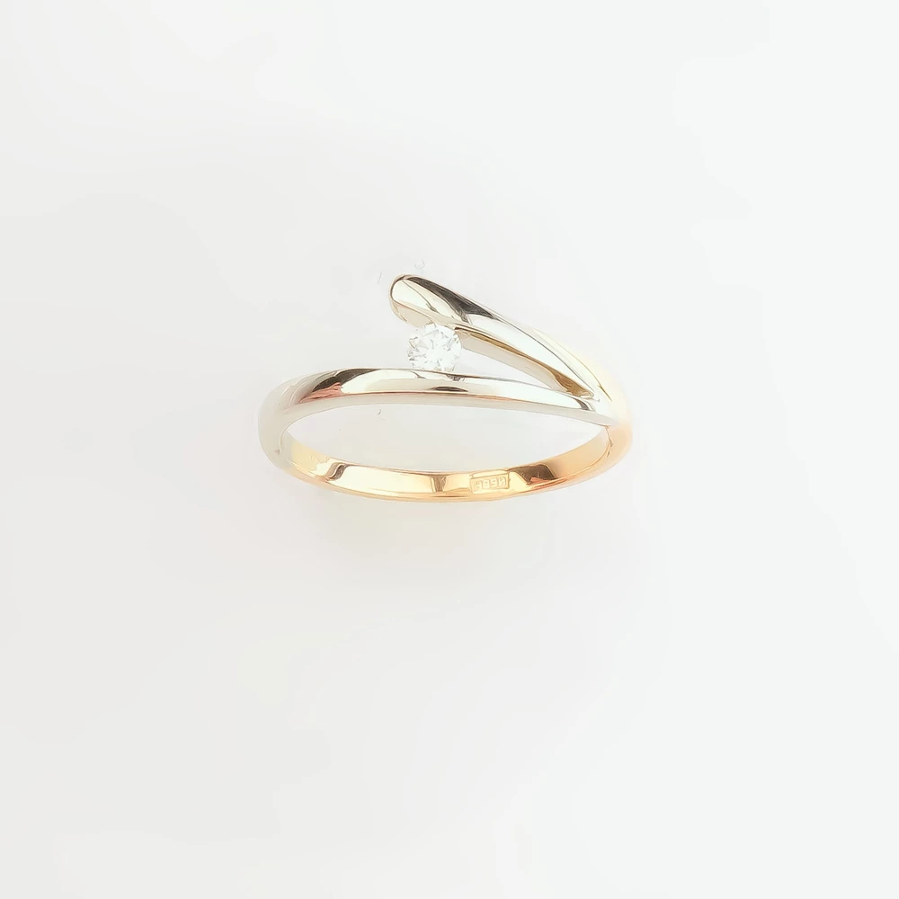 Кольцо с бриллиантом из красного золота 585 пробы