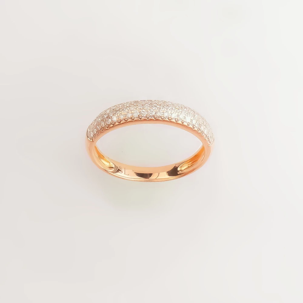 Кольцо с бриллиантом из красного золота 585 пробы