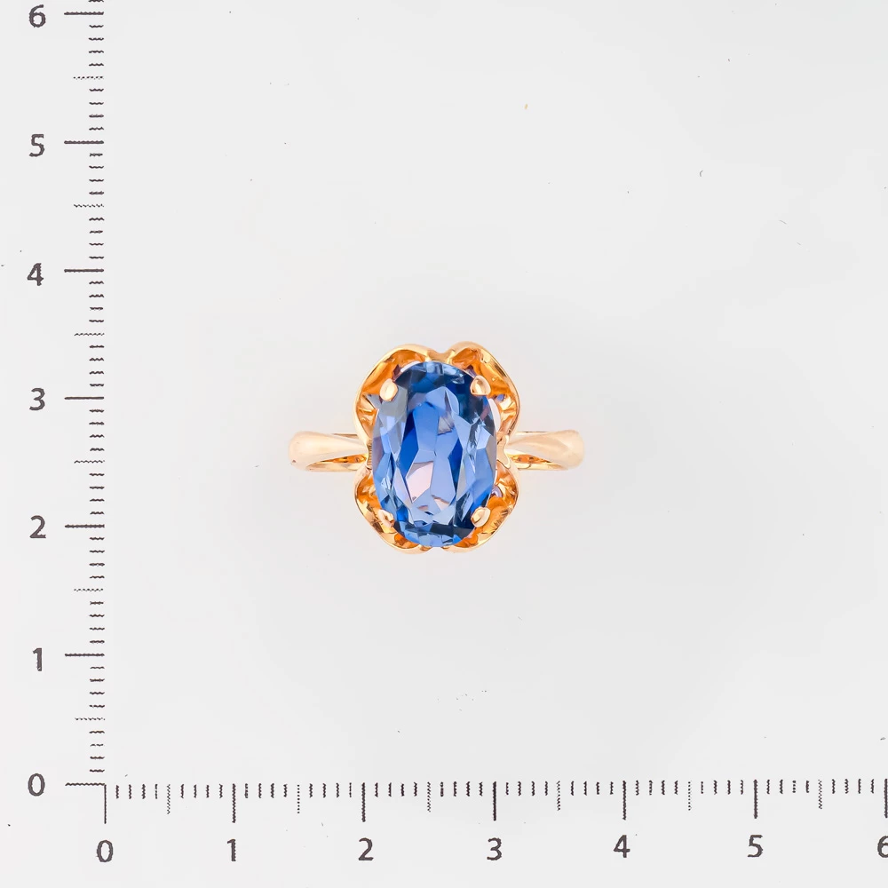 Кольцо с фианитом из красного золота 583 пробы