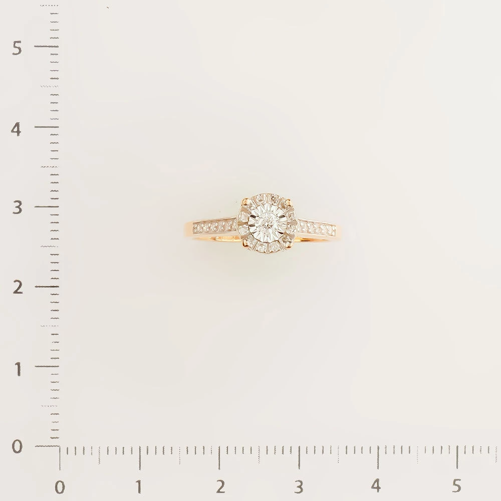 Кольцо с бриллиантом из красного золота 585 пробы