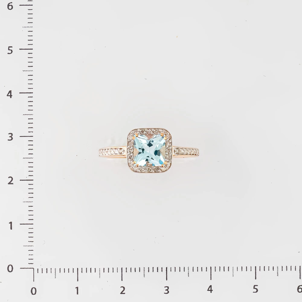 Кольцо с топазом из красного золота 585 пробы