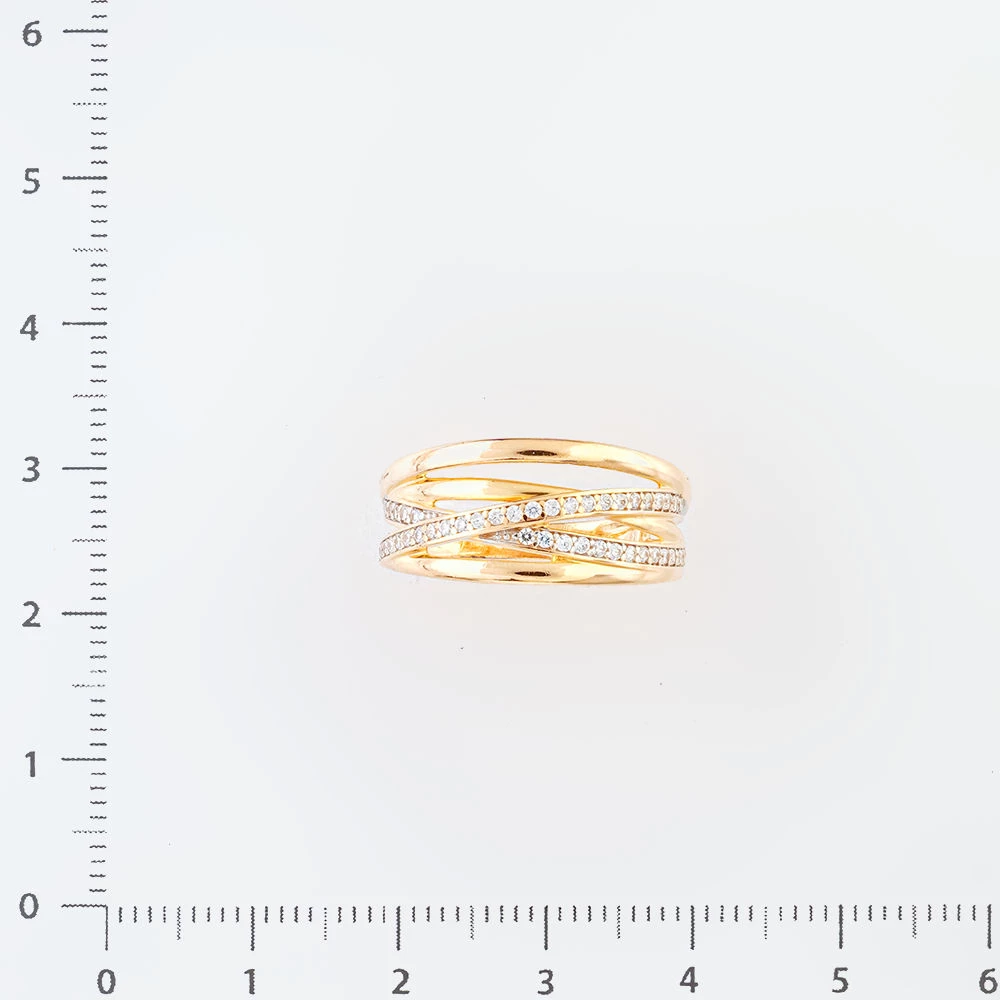 Кольцо с фианитом из красного золота 585 пробы