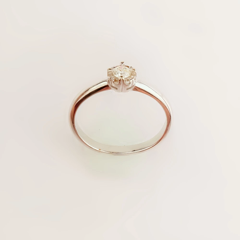 Кольцо с бриллиантом из белого золота 585 пробы