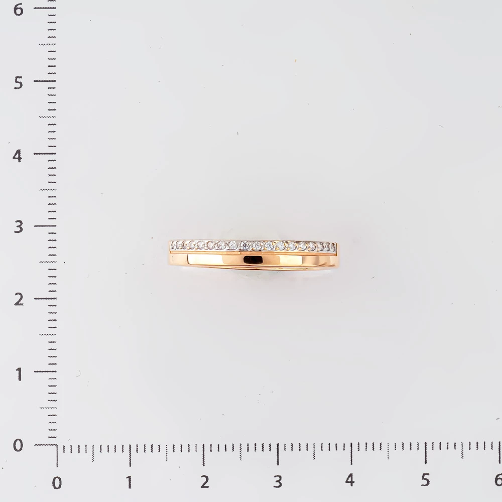 Кольцо с фианитом из красного золота 585 пробы