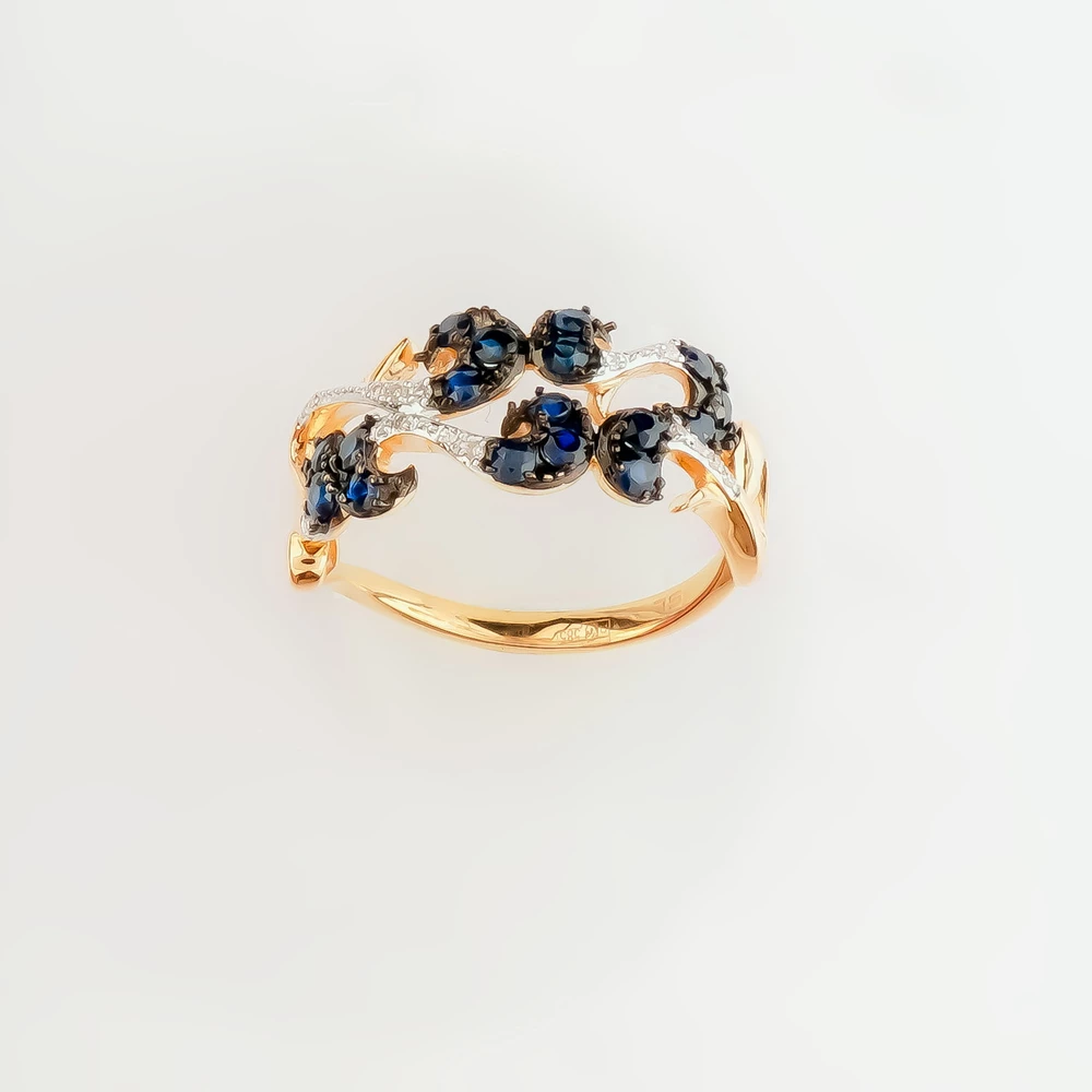 Кольцо с сапфиром из желтого золота 585 пробы