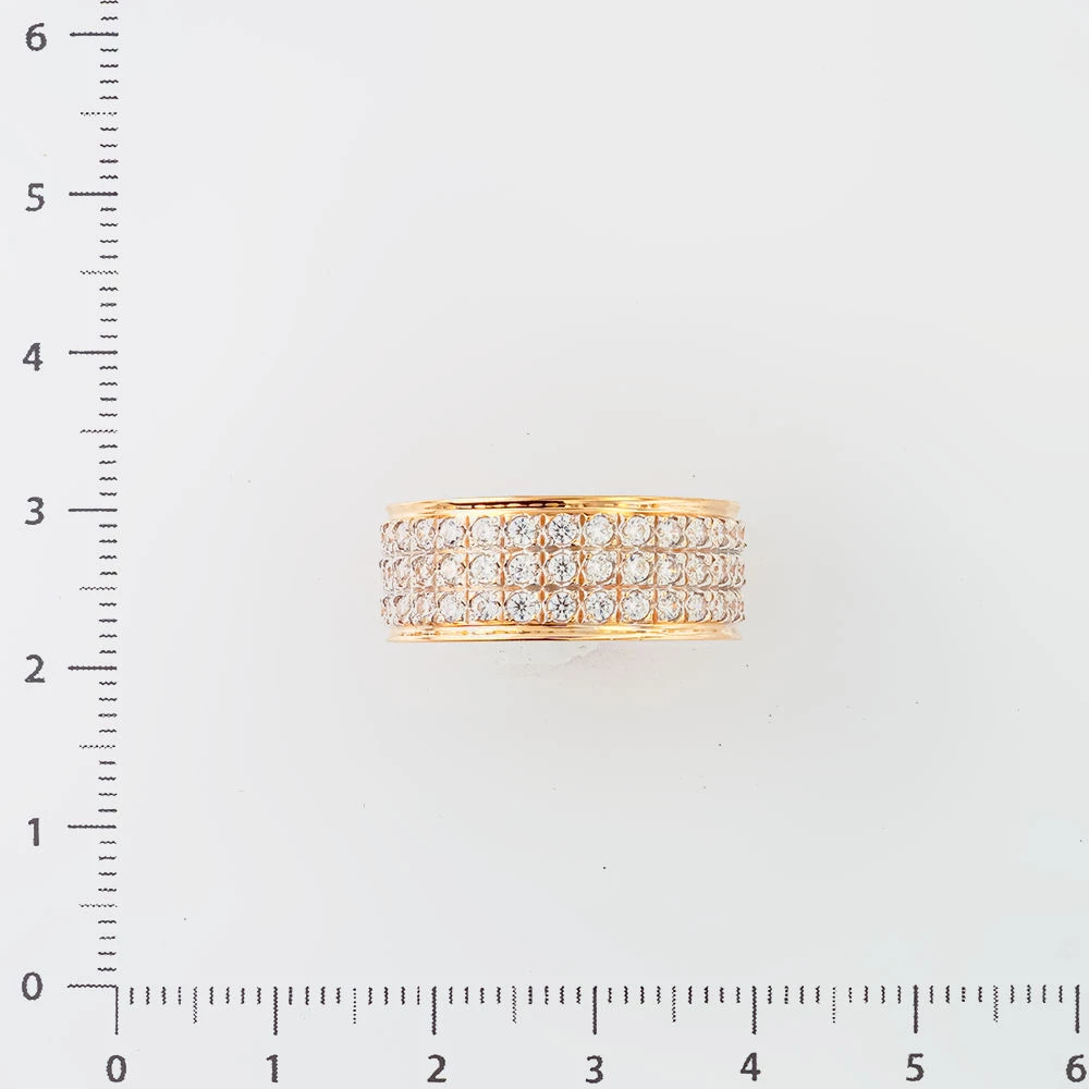 Кольцо с фианитом из красного золота 585 пробы