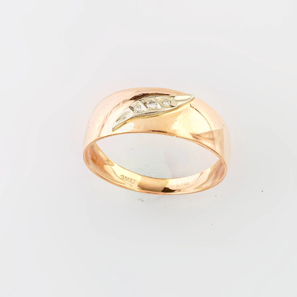 Кольцо с бриллиантом из красного золота 585 пробы