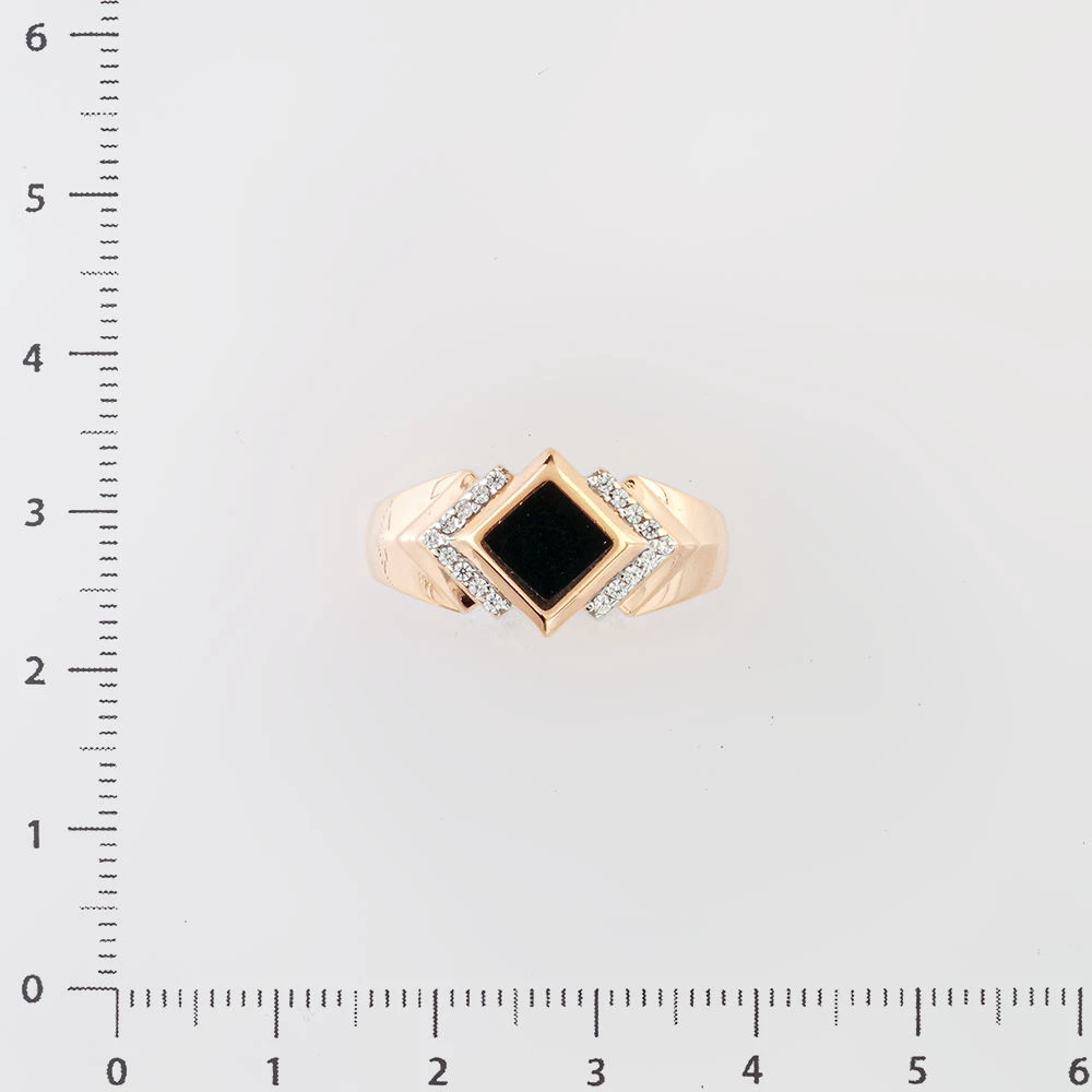 Кольцо с агатом из красного золота 585 пробы