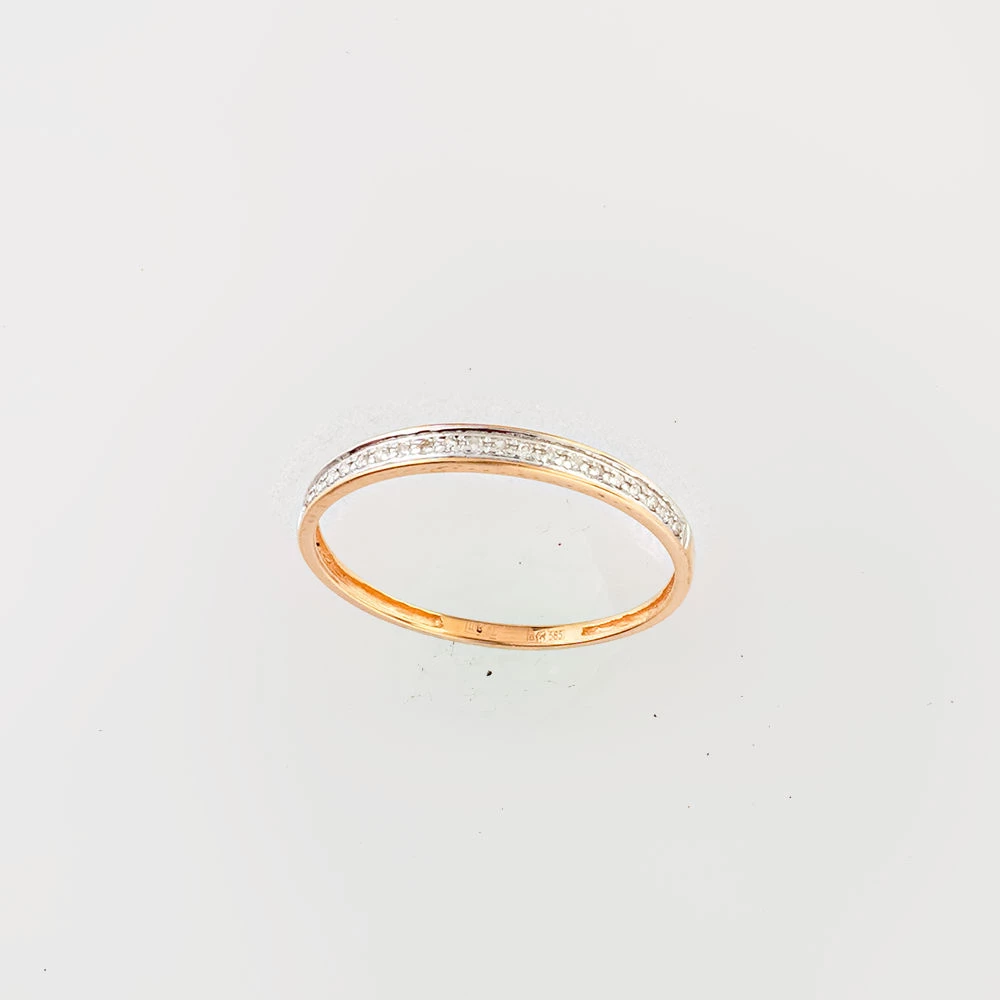 Кольцо с бриллиантом из красного золота 585 пробы