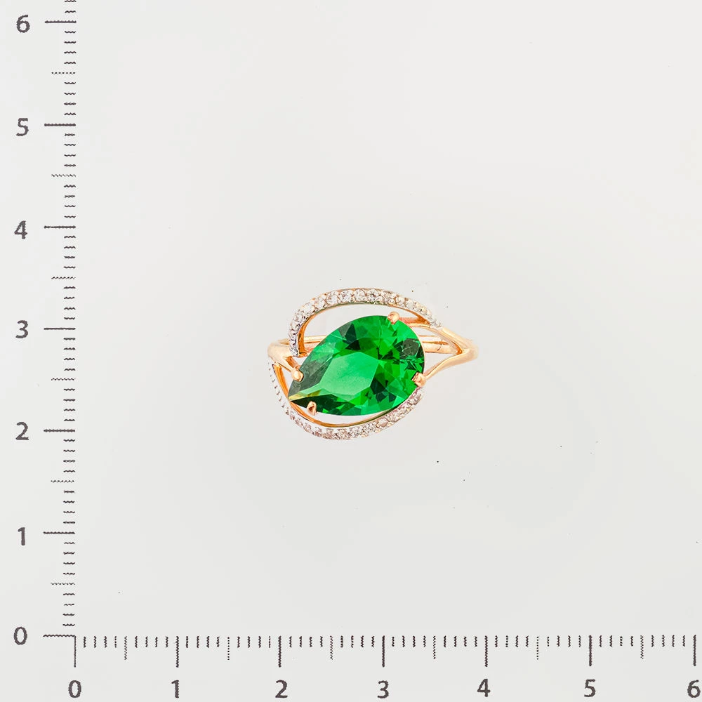 Кольцо с ситаллом из красного золота 585 пробы