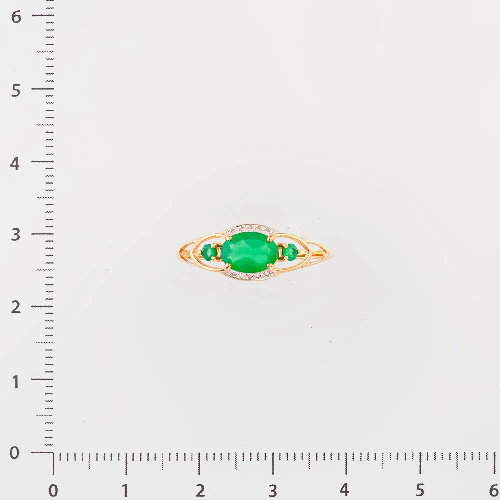 Кольцо с агатом из красного золота 585 пробы