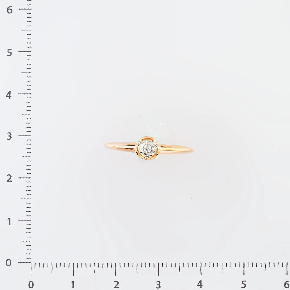 Кольцо с бриллиантом из красного золота 585 пробы