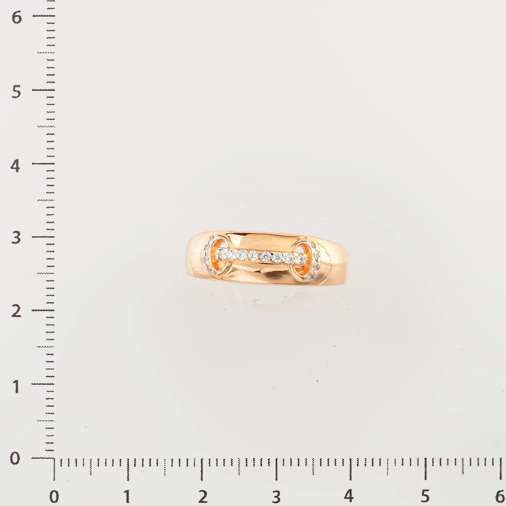 Кольцо с фианитом из красного золота 585 пробы