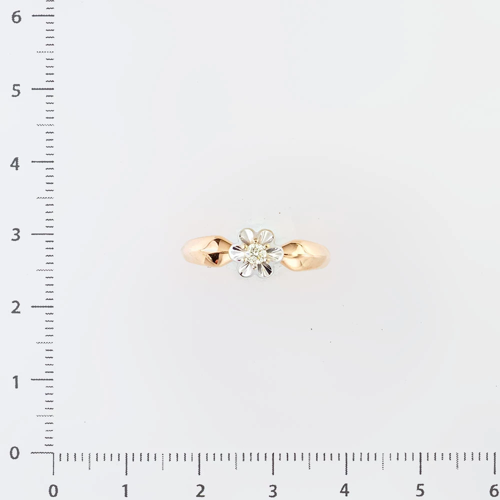 Кольцо с бриллиантом из красного золота 585 пробы