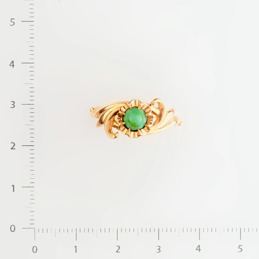 Кольцо с бирюзой из красного золота 583 пробы