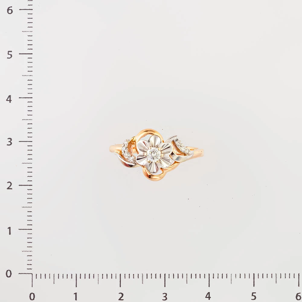 Кольцо с бриллиантом из красного золота 585 пробы