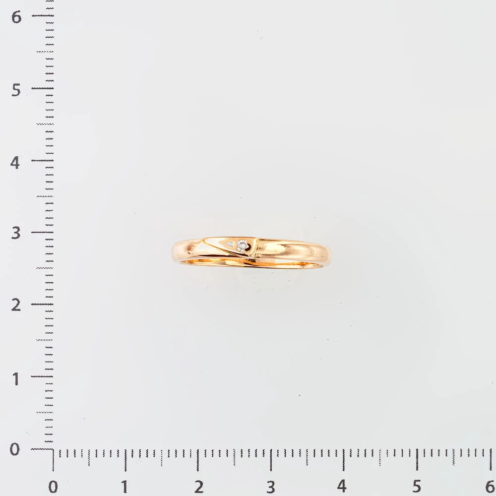 Кольцо с бриллиантом из красного золота 585 пробы