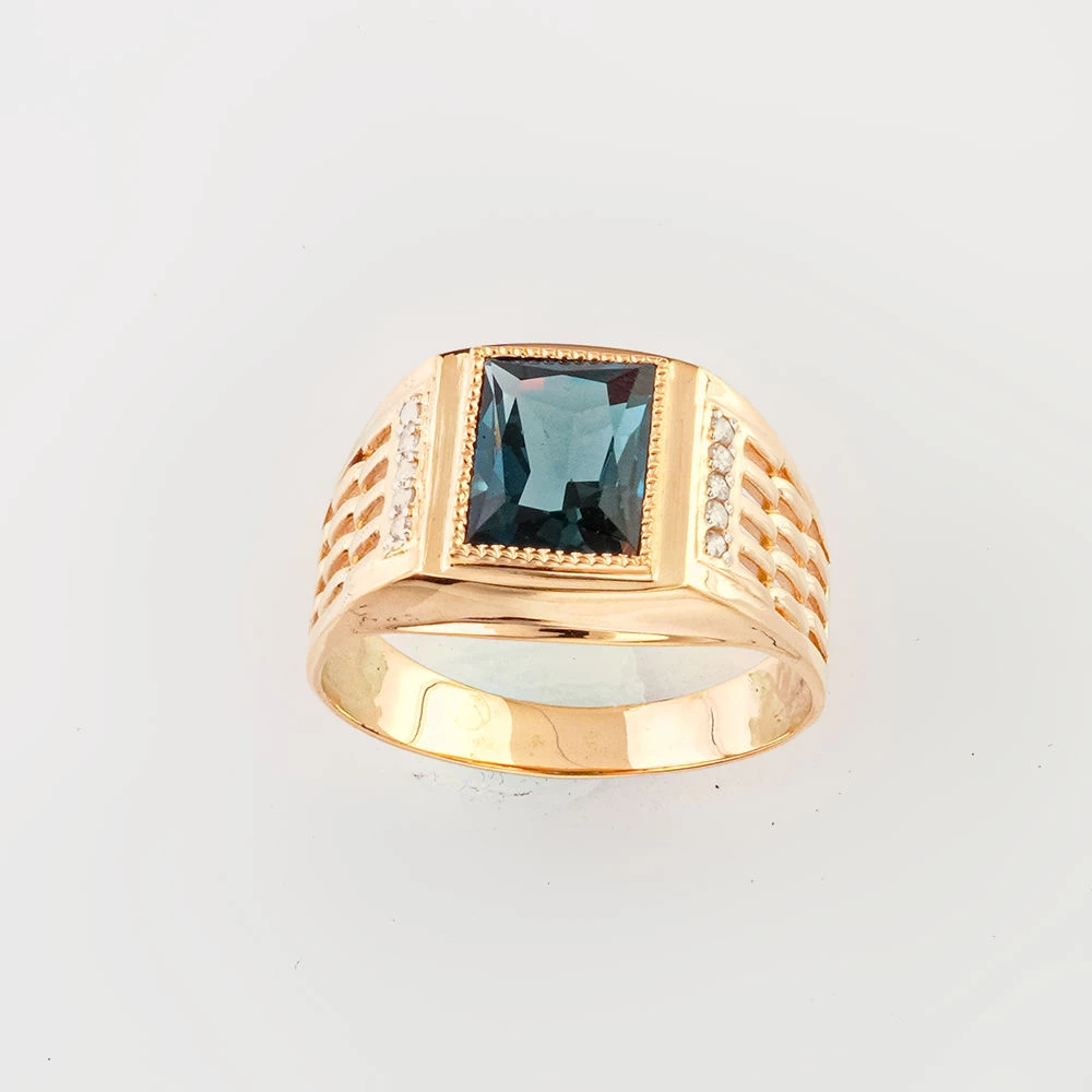 Кольцо с топазом лондон из красного золота 585 пробы