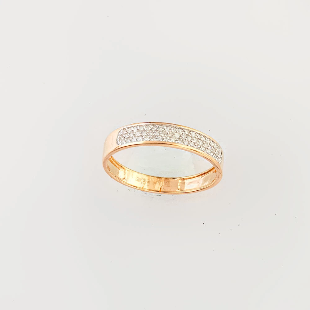 Кольцо с бриллиантом из красного золота 585 пробы