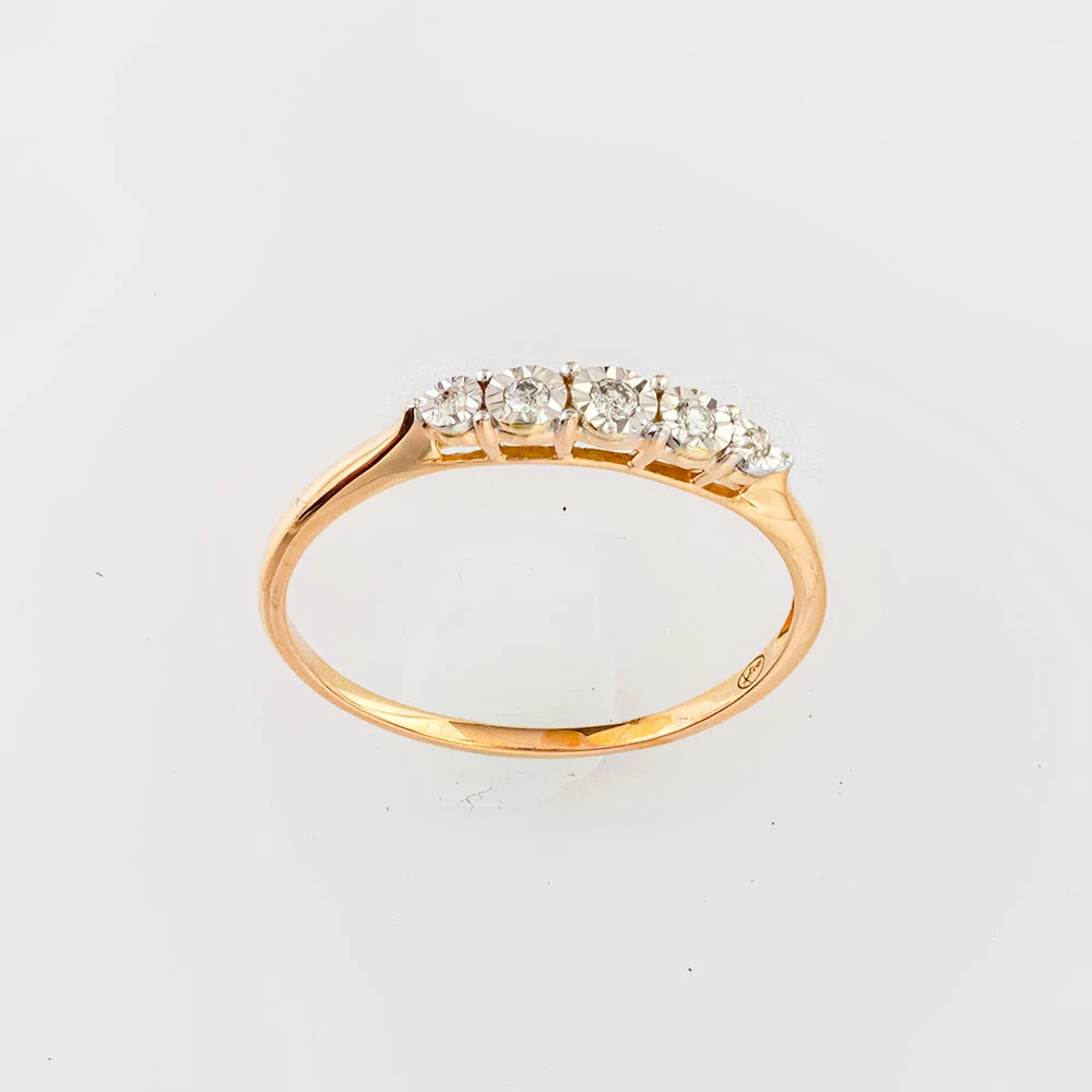 Кольцо с бриллиантом из красного золота 585 пробы