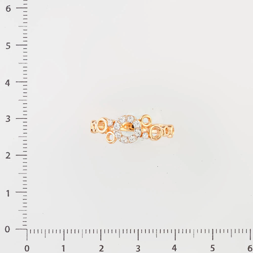 Кольцо с фианитом из красного золота 585 пробы