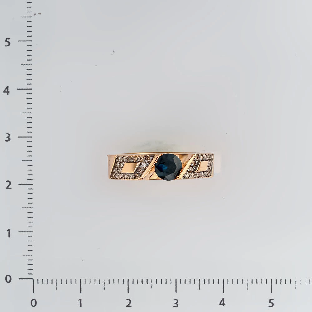 Кольцо с сапфиром из красного золота 585 пробы