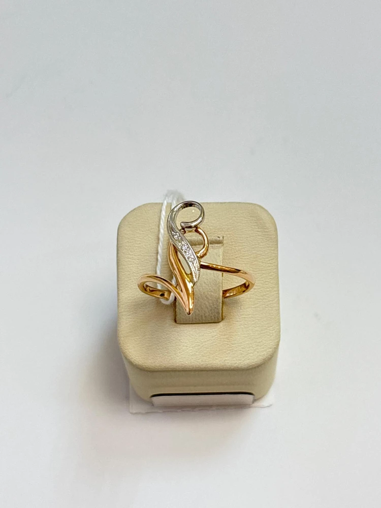 Кольцо с бриллиантом из красного золота 585 пробы