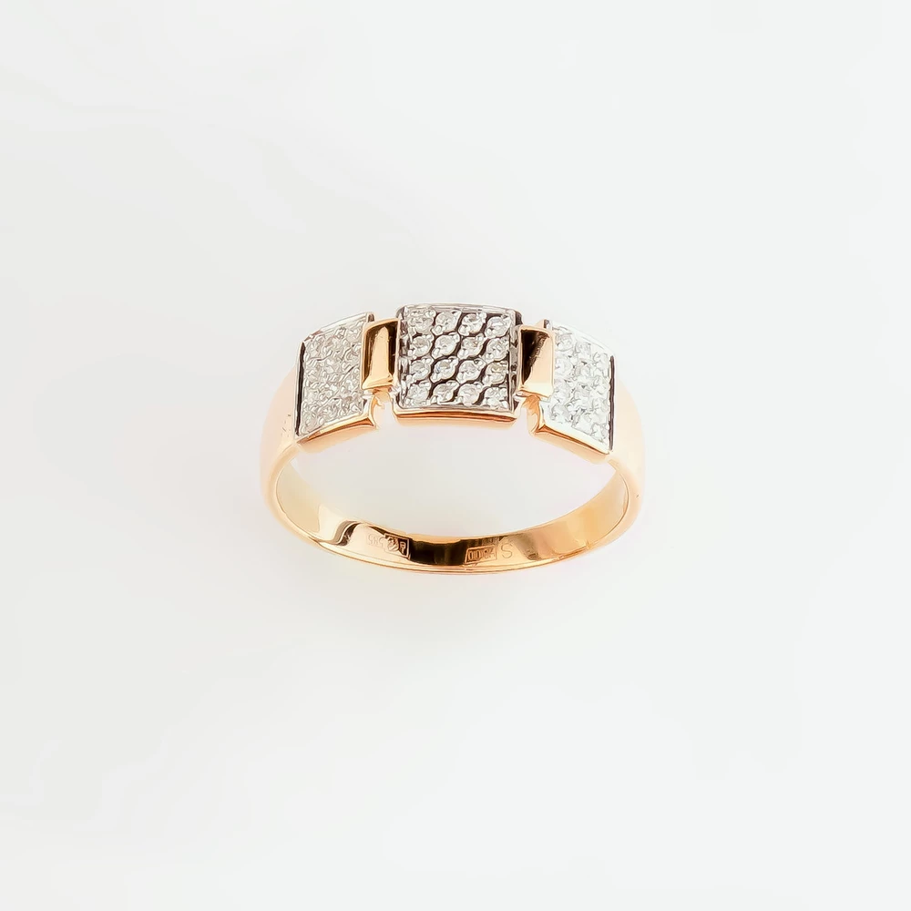 Кольцо с бриллиантом из красного золота 585 пробы