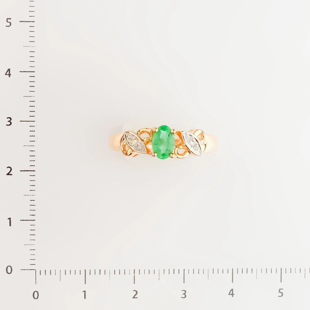 Кольцо с изумрудом из красного золота 585 пробы