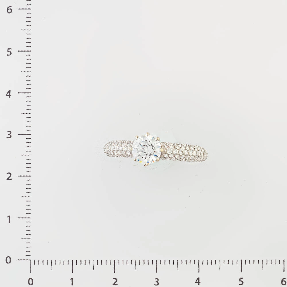 Кольцо с фианитом из белого золота 585 пробы