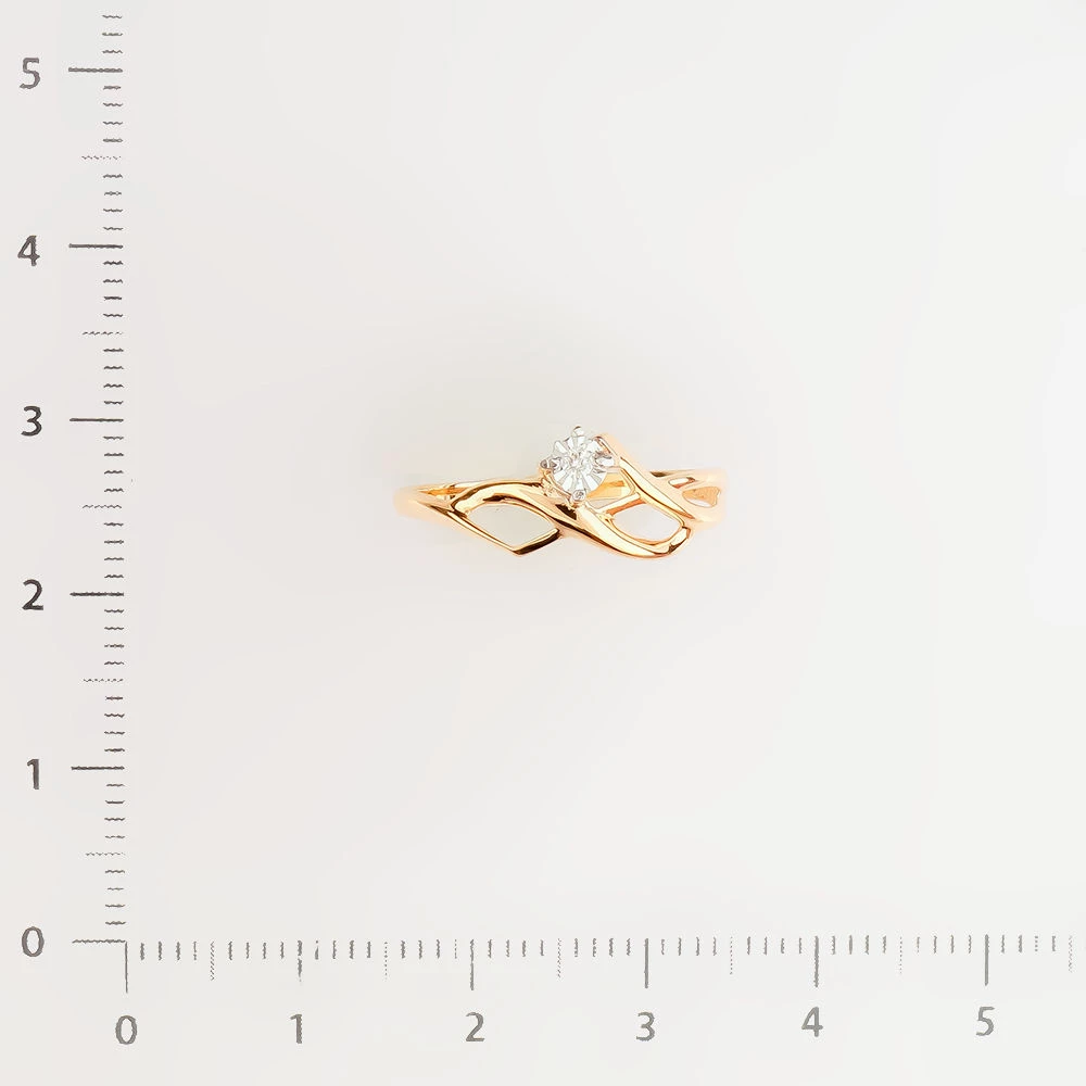 Кольцо с бриллиантом из красного золота 585 пробы