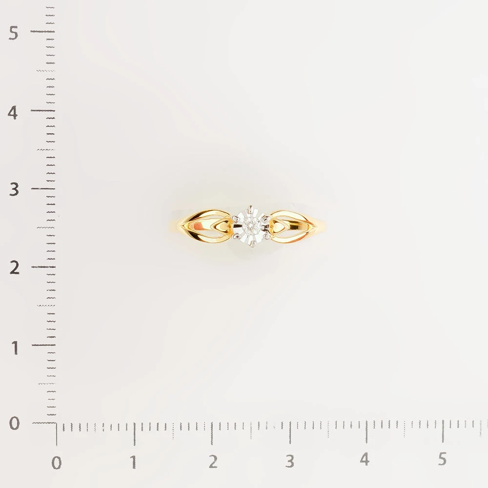 Кольцо с бриллиантом из желтого золота 585 пробы