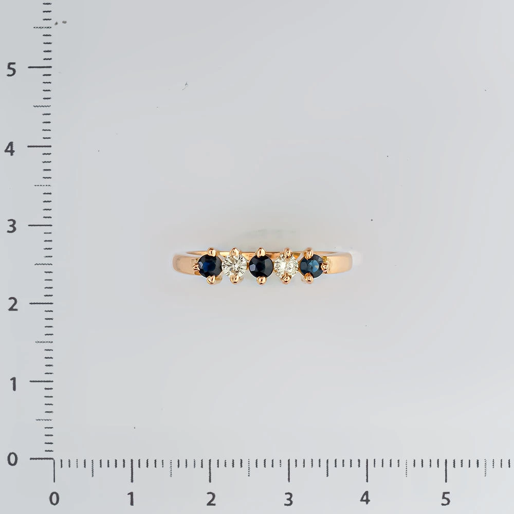 Кольцо с сапфиром из красного золота 585 пробы