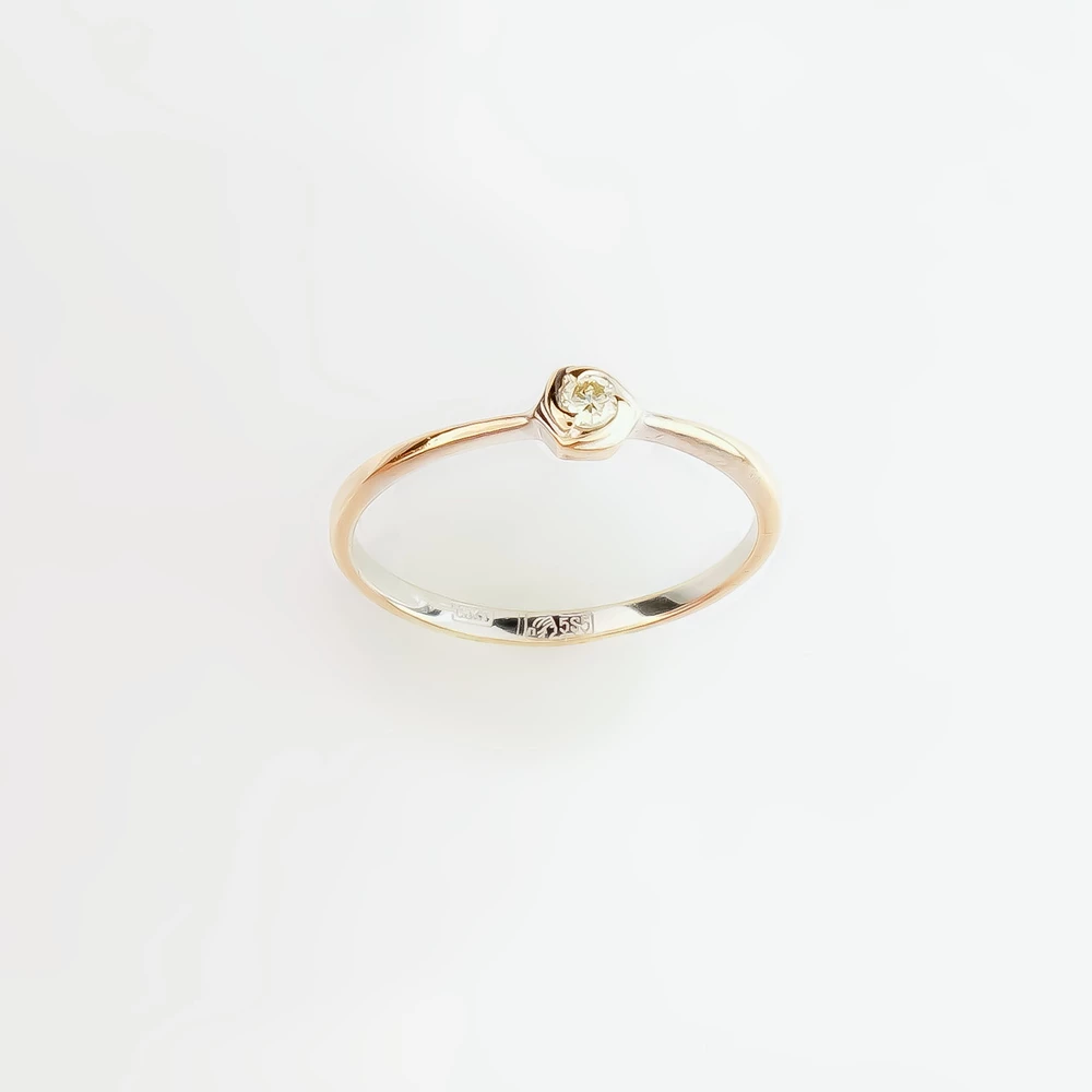 Кольцо с бриллиантом из белого золота 585 пробы